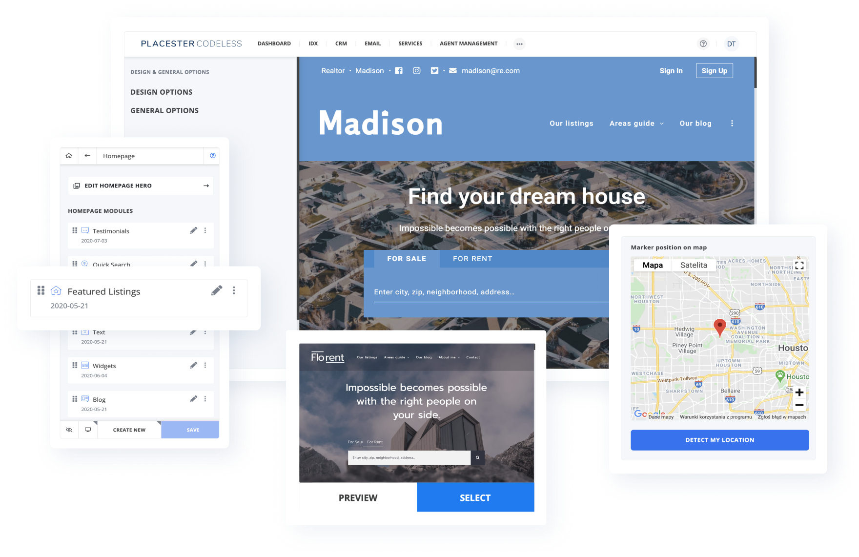 Build your REALTOR website with Placester