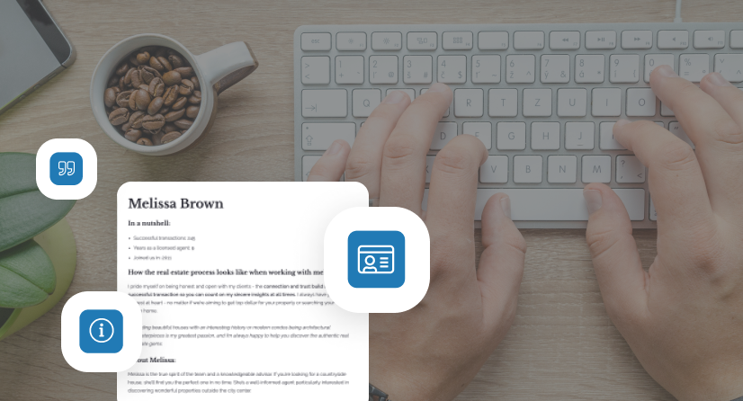 Write agent or broker bio | Placester